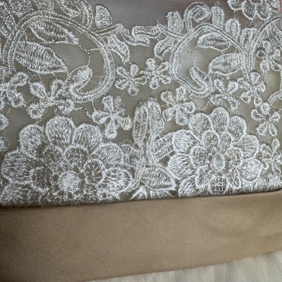 Miama Girls Baptism Dress Tulle Ivory Floral Embroidery With Satin Belt Size 3‎ - Picture 3 of 11